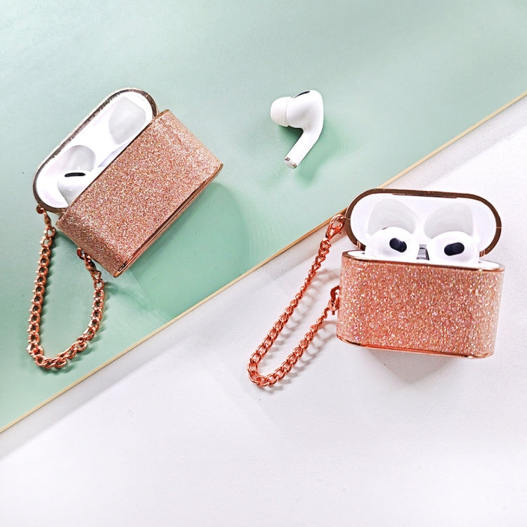For AirPods Pro Cylindrical Glitter Leather Texture Bluetooth Earphone Protective Case(Rose Gold) - For AirPods Pro by PMC Jewellery | Online Shopping South Africa | PMC Jewellery | Buy Now Pay Later Mobicred
