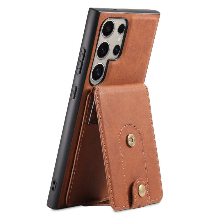 For Samsung Galaxy S24 Ultra 5G Denior D14 NK Retro Pattern MagSafe Magnetic Card Holder Leather Phone Case(Brown) - Galaxy S24 Ultra 5G Cases by Denior | Online Shopping South Africa | PMC Jewellery | Buy Now Pay Later Mobicred