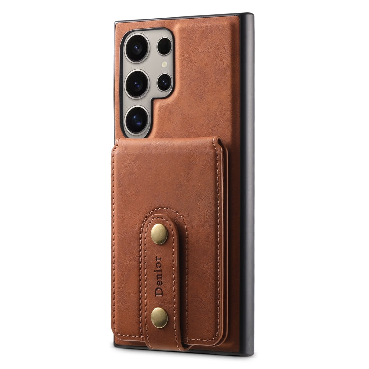 For Samsung Galaxy S24 Ultra 5G Denior D14 NK Retro Pattern MagSafe Magnetic Card Holder Leather Phone Case(Brown) - Galaxy S24 Ultra 5G Cases by Denior | Online Shopping South Africa | PMC Jewellery | Buy Now Pay Later Mobicred