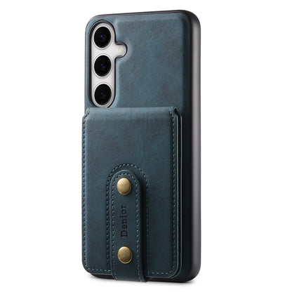 For Samsung Galaxy S24+ 5G Denior D14 NK Retro Pattern MagSafe Magnetic Card Holder Leather Phone Case(Blue) - Galaxy S24+ 5G Cases by Denior | Online Shopping South Africa | PMC Jewellery | Buy Now Pay Later Mobicred