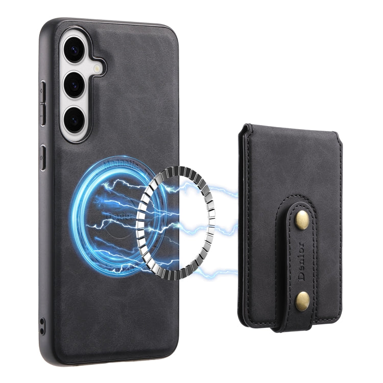 For Samsung Galaxy S24 5G Denior D14 NK Retro Pattern MagSafe Magnetic Card Holder Leather Phone Case(Black) - Galaxy S24 5G Cases by Denior | Online Shopping South Africa | PMC Jewellery | Buy Now Pay Later Mobicred