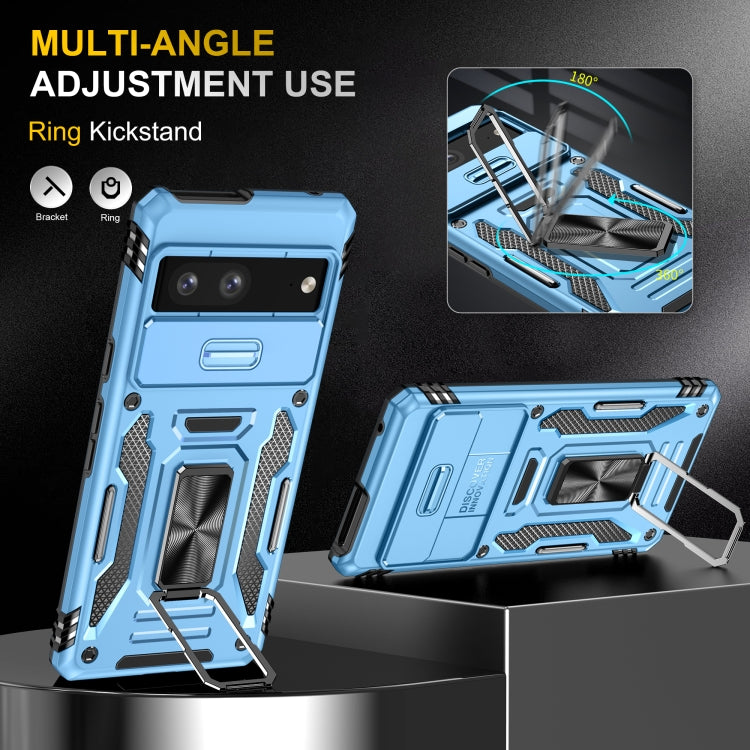 For Google Pixel 9/9 Pro Armor PC + TPU Camera Shield Phone Case(Light Blue) - Google Cases by PMC TechLife | Online Shopping South Africa | PMC TechLife | Buy Now Pay Later Mobicred