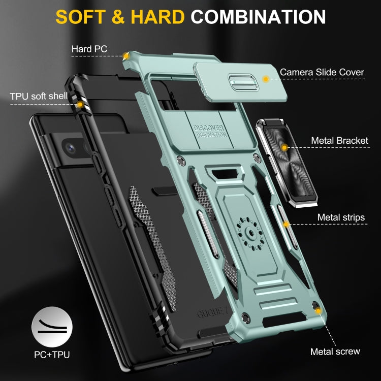 For Google Pixel 9 Pro XL 6.8 Armor PC + TPU Camera Shield Phone Case(Alpine Green) - Google Cases by PMC TechLife | Online Shopping South Africa | PMC TechLife | Buy Now Pay Later Mobicred