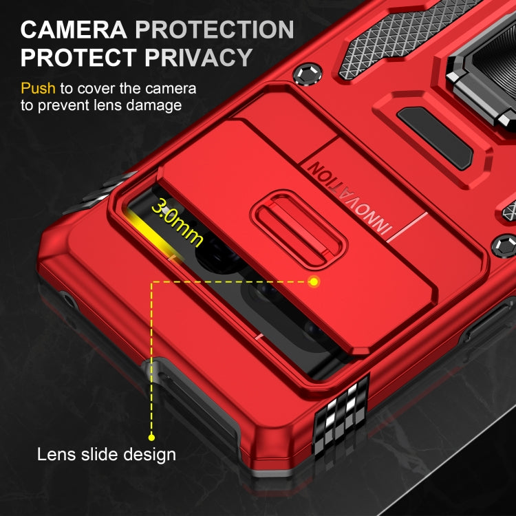 For Google Pixel 9 Pro XL 6.8 Armor PC + TPU Camera Shield Phone Case(Red) - Google Cases by PMC TechLife | Online Shopping South Africa | PMC TechLife | Buy Now Pay Later Mobicred