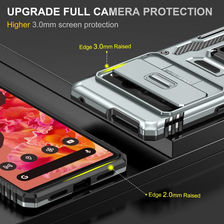 For Google Pixel 9 Pro XL 6.8 Armor PC + TPU Camera Shield Phone Case(Grey) - free shipping - PMC TechLife - Order now!