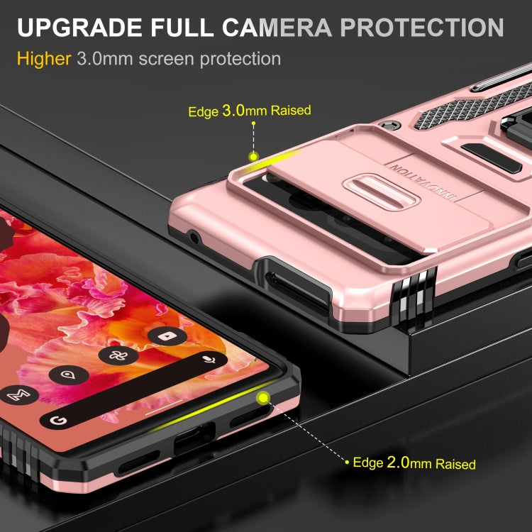 For Google Pixel 9 Pro XL 6.8 Armor PC + TPU Camera Shield Phone Case(Rose Gold) - Google Cases by PMC TechLife | Online Shopping South Africa | PMC TechLife | Buy Now Pay Later Mobicred