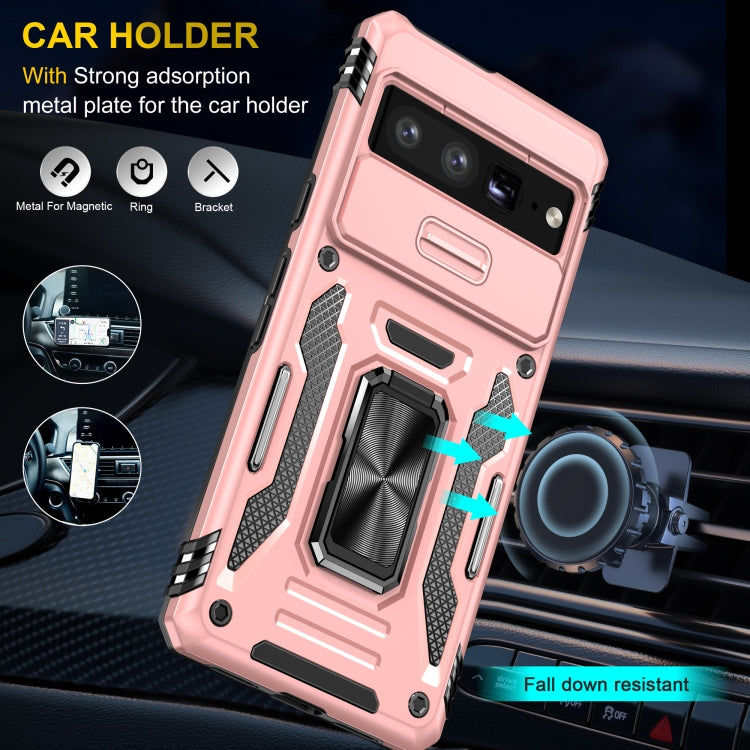 For Google Pixel 9 Pro XL 6.8 Armor PC + TPU Camera Shield Phone Case(Rose Gold) - Google Cases by PMC Jewellery | Online Shopping South Africa | PMC Jewellery | Buy Now Pay Later Mobicred