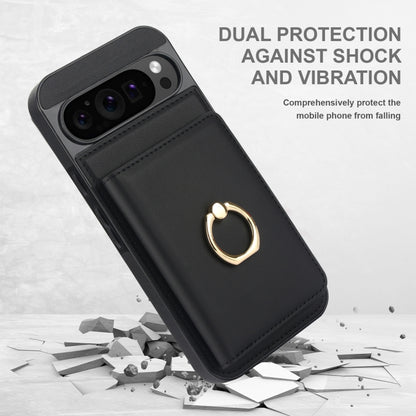 For Google Pixel 9 RFID Anti-theft Card Ring Holder Phone Case(Black) - Google Cases by PMC Jewellery | Online Shopping South Africa | PMC Jewellery | Buy Now Pay Later Mobicred