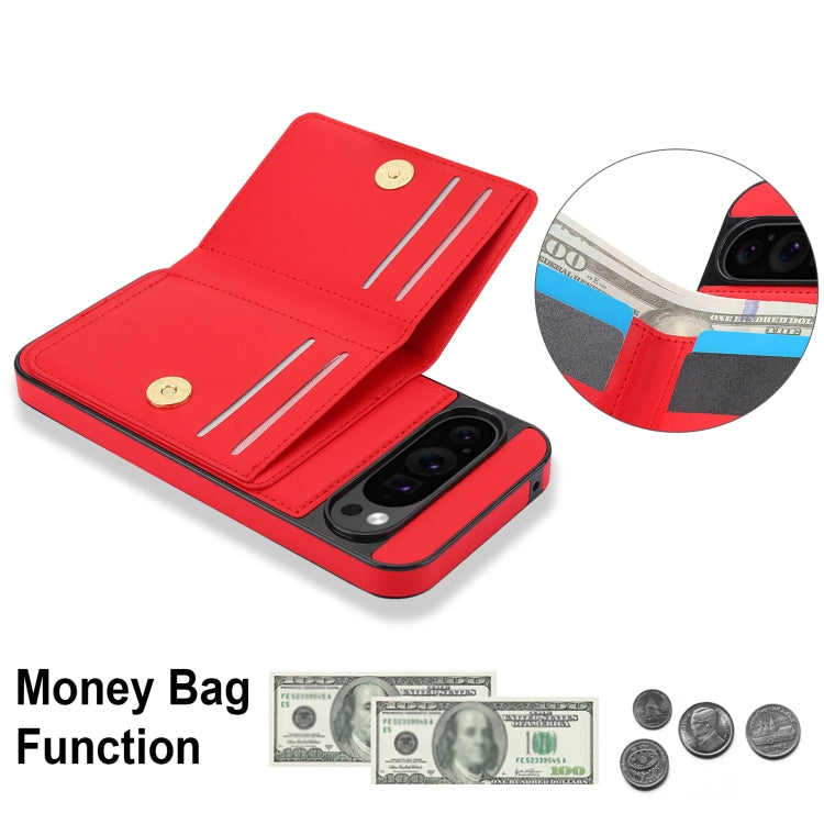 For Google Pixel 9 RFID Anti-theft Card Ring Holder Phone Case(Red) - Google Cases by PMC Jewellery | Online Shopping South Africa | PMC Jewellery | Buy Now Pay Later Mobicred