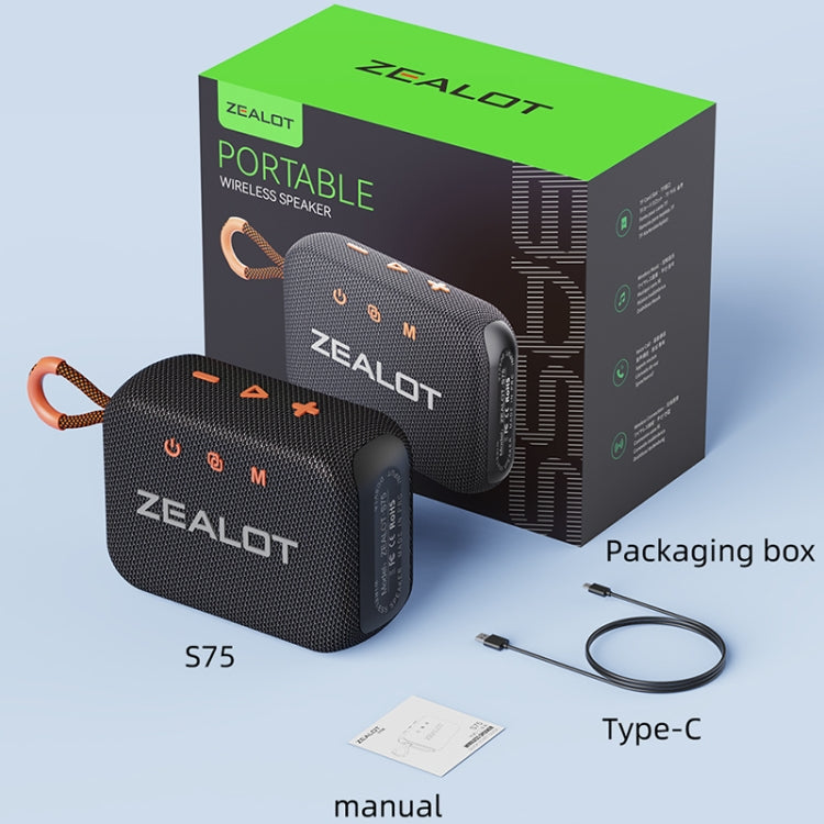 Zealot S75 Portable Outdoor IPX6 Waterproof Bluetooth Speaker(Grey) - free shipping - PMC Jewellery - Order now!