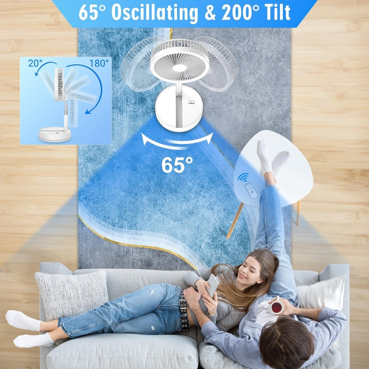 F9 Folding Adjustable Height Desktop Electric Fan(White) - Electric Fans by PMC TechLife | Online Shopping South Africa | PMC TechLife | Buy Now Pay Later Mobicred