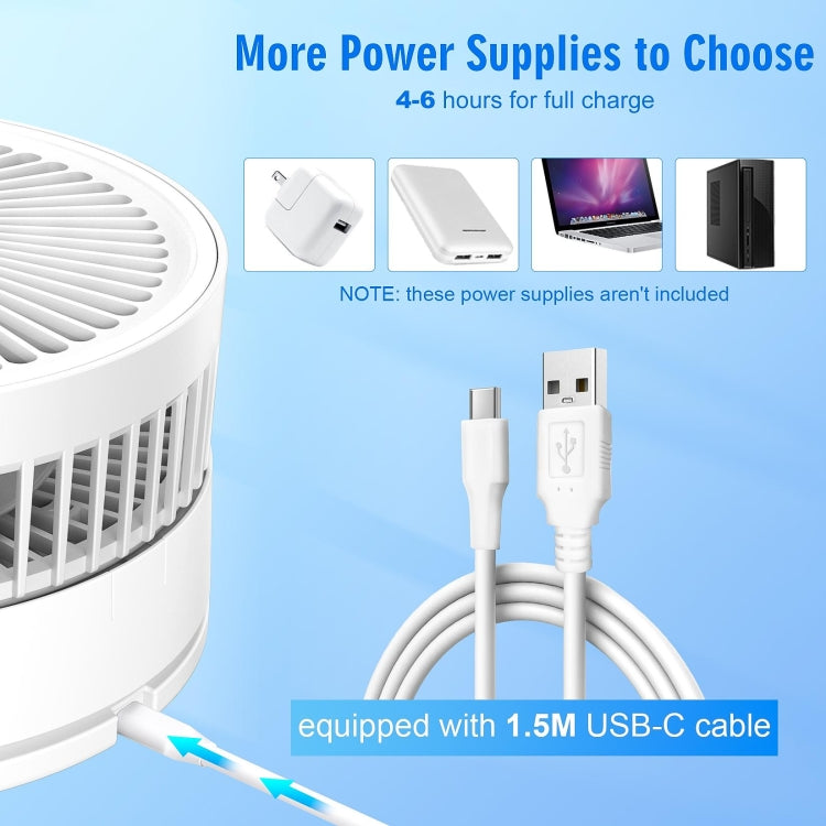 F9 Folding Adjustable Height Desktop Electric Fan(White) - Electric Fans by PMC TechLife | Online Shopping South Africa | PMC TechLife | Buy Now Pay Later Mobicred