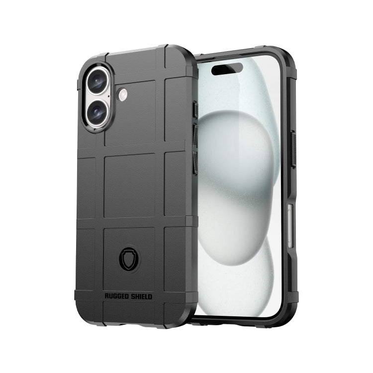 For iPhone 16 Full Coverage Shockproof TPU Phone Case(Black) - iPhone 16 Cases by PMC TechLife | Online Shopping South Africa | PMC TechLife | Buy Now Pay Later Mobicred