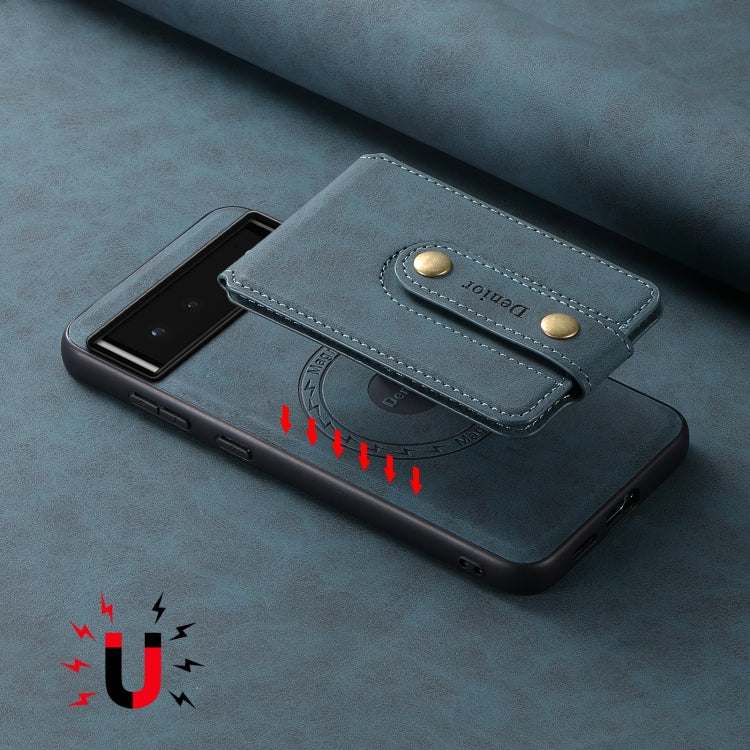 For Google Pixel 6 Denior D14 NK Retro Pattern MagSafe Magnetic Card Holder Leather Phone Case(Blue) - free shipping - PMC TechLife - Order now!