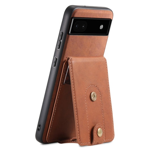 For Google Pixel 6a Denior D14 NK Retro Pattern MagSafe Magnetic Card Holder Leather Phone Case(Brown) - Google Cases by Denior | Online Shopping South Africa | PMC Jewellery | Buy Now Pay Later Mobicred