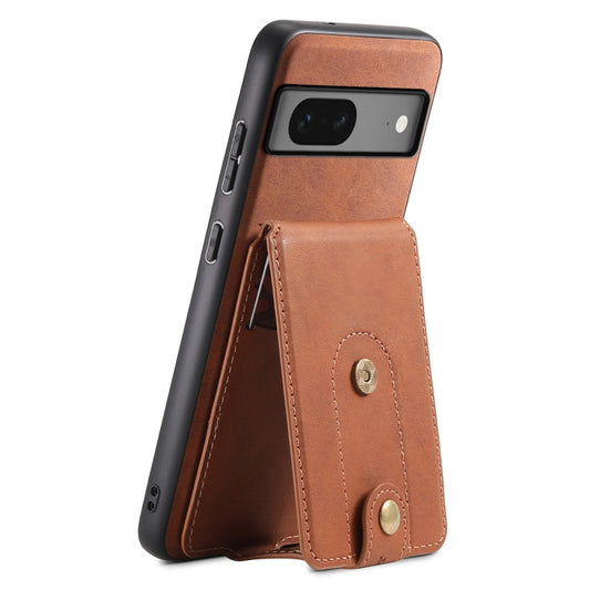 For Google Pixel 7 5G Denior D14 NK Retro Pattern MagSafe Magnetic Card Holder Leather Phone Case(Brown) - Google Cases by Denior | Online Shopping South Africa | PMC Jewellery | Buy Now Pay Later Mobicred