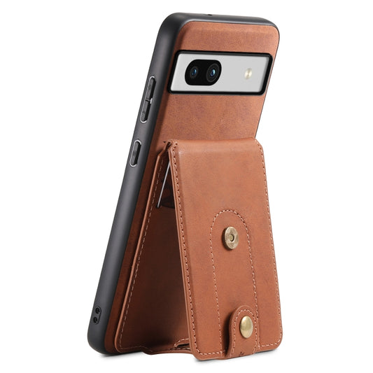 For Google Pixel 7a Denior D14 NK Retro Pattern MagSafe Magnetic Card Holder Leather Phone Case(Brown) - Google Cases by Denior | Online Shopping South Africa | PMC Jewellery | Buy Now Pay Later Mobicred