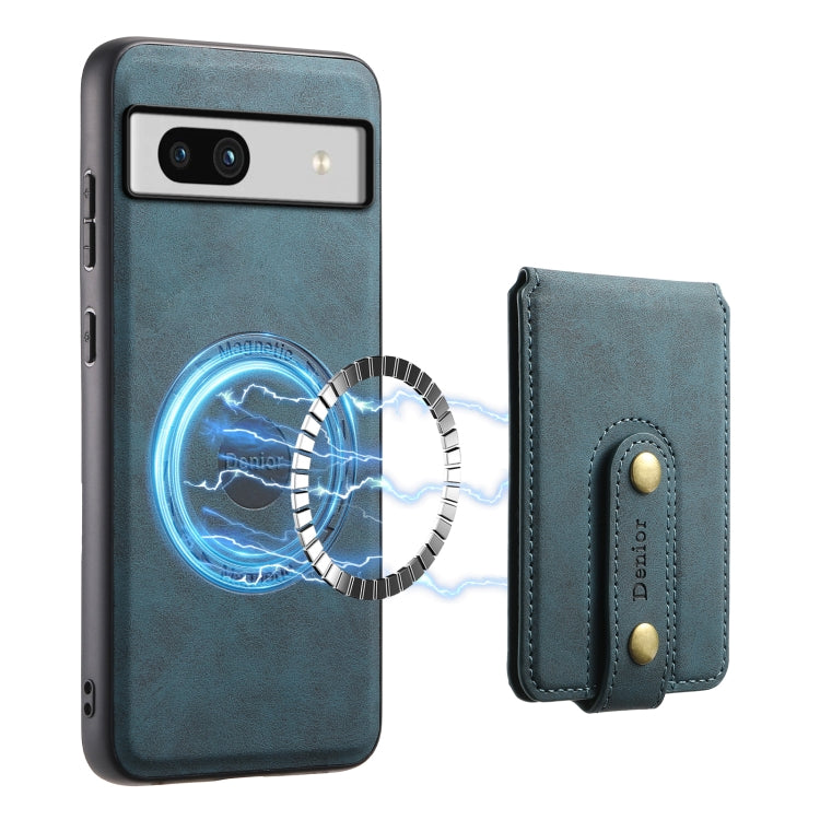 For Google Pixel 7a Denior D14 NK Retro Pattern MagSafe Magnetic Card Holder Leather Phone Case(Blue) - free shipping - PMC TechLife - Order now!