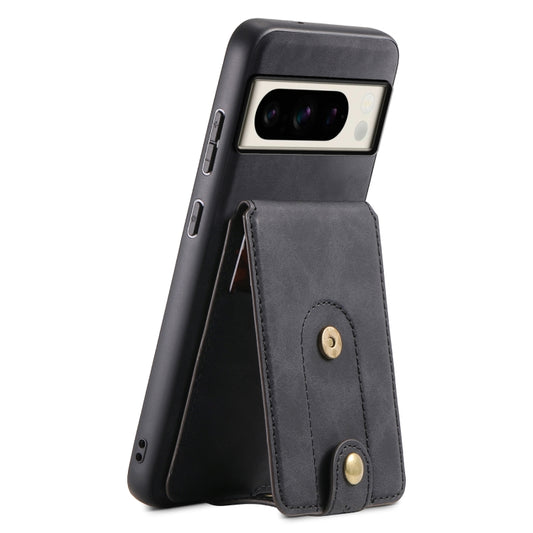 For Google Pixel 8 Pro Denior D14 NK Retro Pattern MagSafe Magnetic Card Holder Leather Phone Case(Black) - Google Cases by Denior | Online Shopping South Africa | PMC Jewellery | Buy Now Pay Later Mobicred