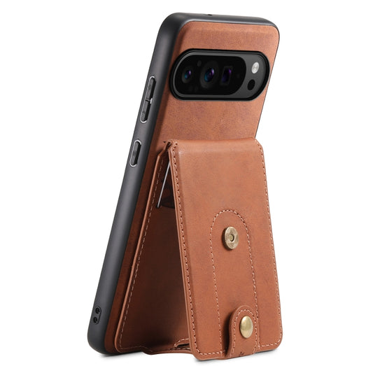 For Google Pixel 9 Pro Denior D14 NK Retro Pattern MagSafe Magnetic Card Holder Leather Phone Case(Brown) - Google Cases by Denior | Online Shopping South Africa | PMC Jewellery | Buy Now Pay Later Mobicred