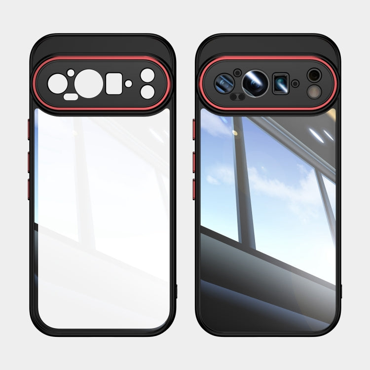 For Google Pixel 9 / 9 Pro Acrylic Hybrid TPU Armor Shockproof Phone Case(Black Red) - Google Cases by PMC TechLife | Online Shopping South Africa | PMC TechLife | Buy Now Pay Later Mobicred