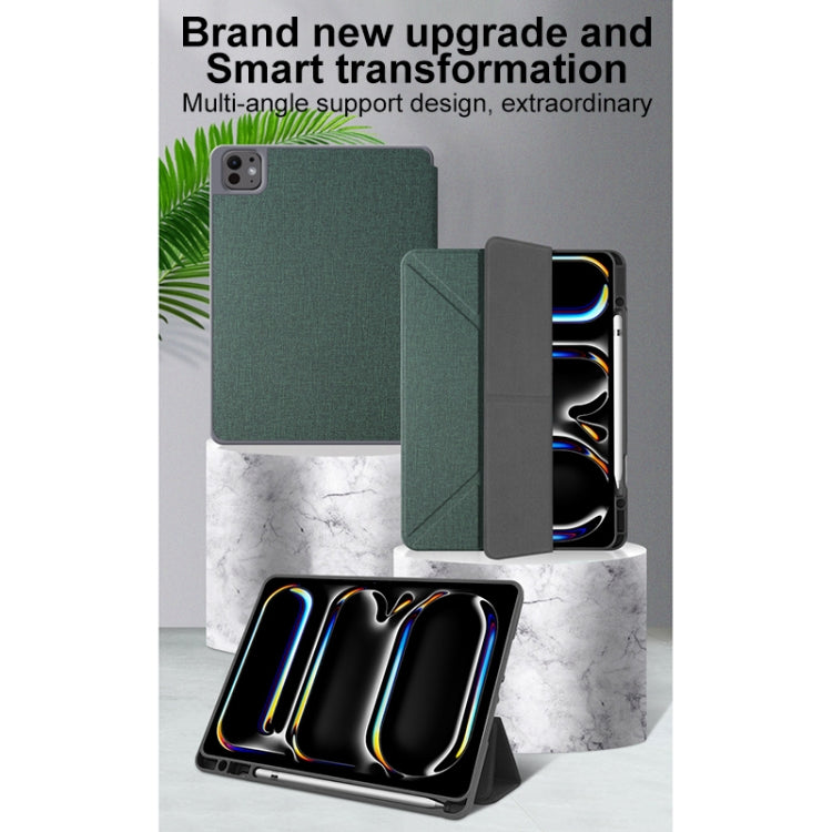 For iPad Air 13 2024 Mutural Multi-fold Smart Leather Tablet Case(Grey) - free shipping - PMC TechLife - Order now!