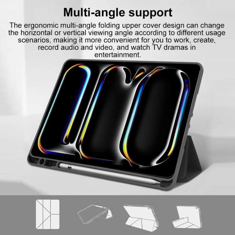 For iPad Pro 11 2024 Mutural Multi-fold Smart Leather Tablet Case(Black) - free shipping - PMC TechLife - Order now!