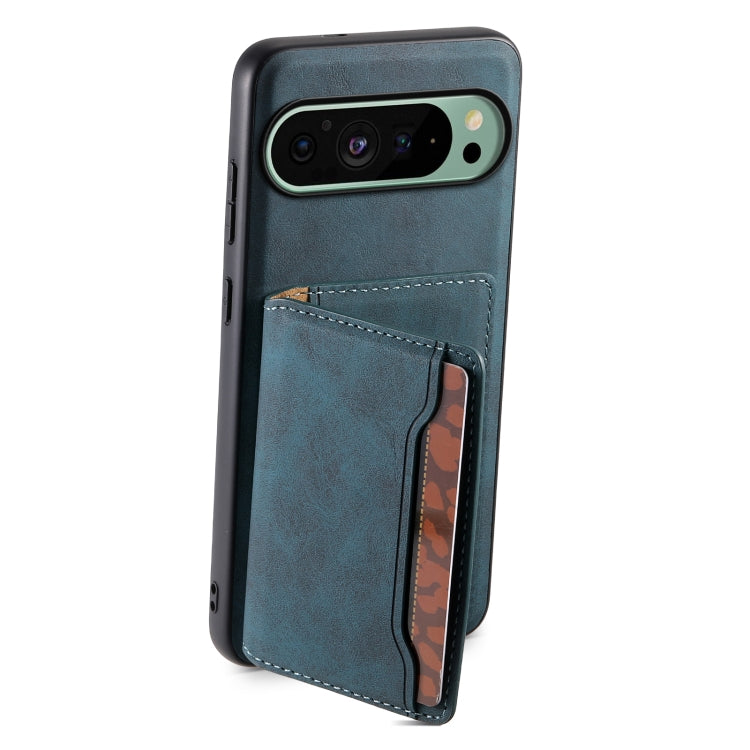 For Google Pixel 9 Denior D13 Retro Texture Leather MagSafe Card Bag Phone Case(Blue) - free shipping - PMC TechLife - Order now!