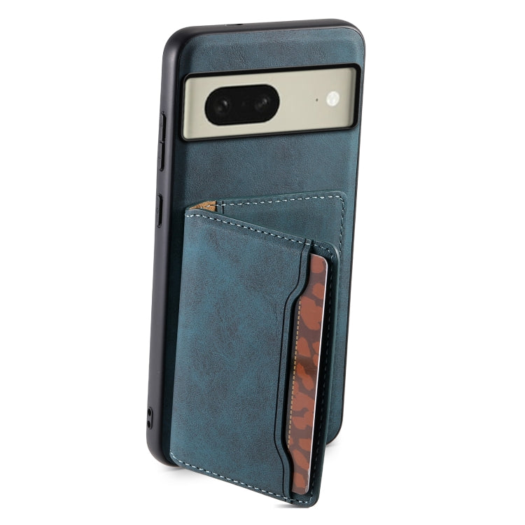 For Google Pixel 8 Denior D13 Retro Texture Leather MagSafe Card Bag Phone Case(Blue) - free shipping - PMC TechLife - Order now!