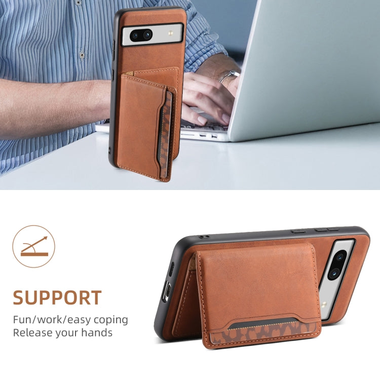 For Google Pixel 7a Denior D13 Retro Texture Leather MagSafe Card Bag Phone Case(Brown) - free shipping - PMC TechLife - Order now!