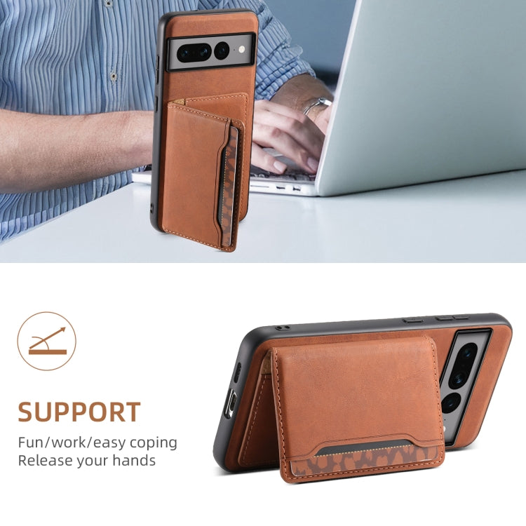 For Google Pixel 7 Pro 5G Denior D13 Retro Texture Leather MagSafe Card Bag Phone Case(Brown) - free shipping - PMC TechLife - Order now!