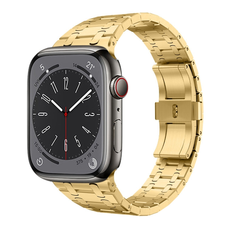 For Apple Watch 42mm PG94 Dual-link Modified Stainless Steel Watch Band(Gold) - free shipping - PMC TechLife - Order now!