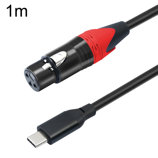 TY03RE Type-C Male to XLR Female Audio Cable for Dynamic Microphone, Length:1m(Black) - Microphone Audio Cable & Connector by PMC Jewellery | Online Shopping South Africa | PMC Jewellery | Buy Now Pay Later Mobicred