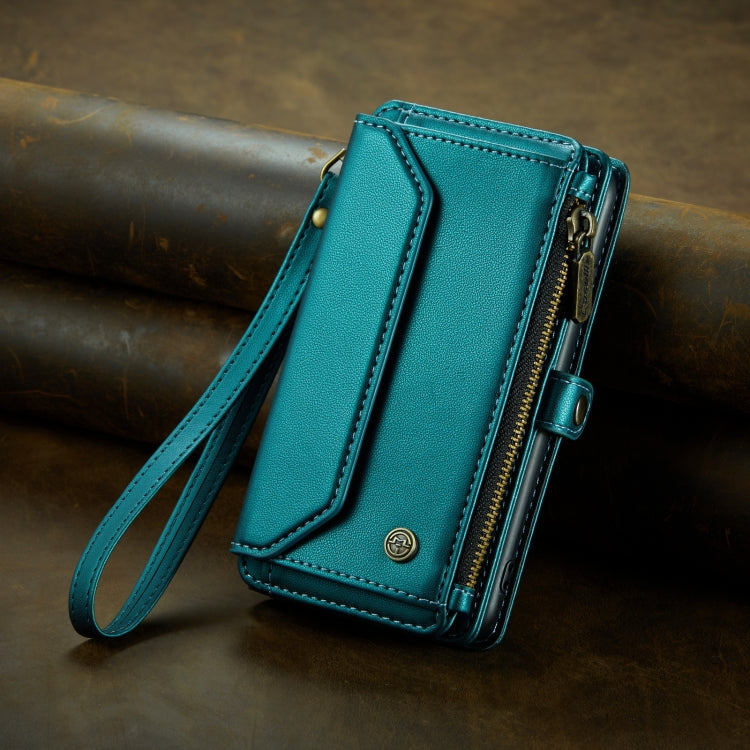 For iPhone 13 mini CaseMe C36 Card Slots Zipper Wallet RFID Anti-theft Leather Phone Case(Blue-green) - iPhone 13 mini Cases by CaseMe | Online Shopping South Africa | PMC Jewellery | Buy Now Pay Later Mobicred