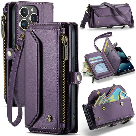 For iPhone 13 Pro Max CaseMe C36 Card Slots Zipper Wallet RFID Anti-theft Leather Phone Case(Purple) - iPhone 13 Pro Max Cases by CaseMe | Online Shopping South Africa | PMC Jewellery | Buy Now Pay Later Mobicred