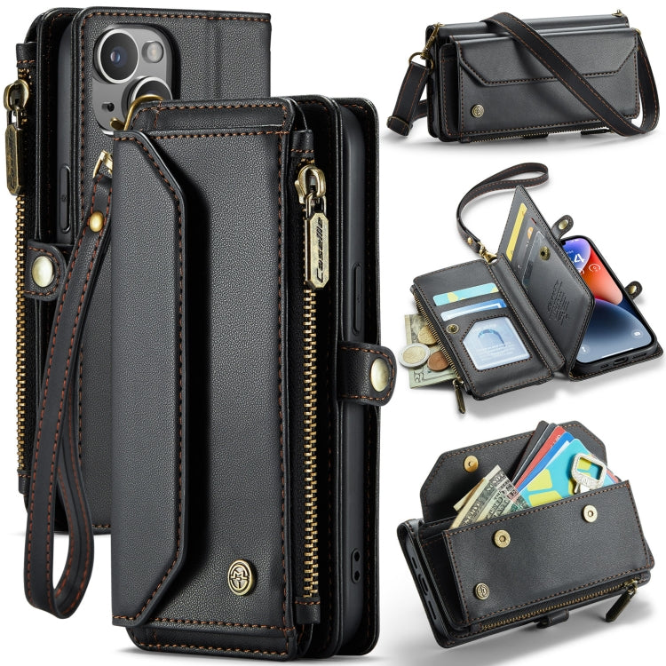 For iPhone 14 CaseMe C36 Card Slots Zipper Wallet RFID Anti-theft Leather Phone Case(Black) - iPhone 14 Cases by CaseMe | Online Shopping South Africa | PMC Jewellery | Buy Now Pay Later Mobicred