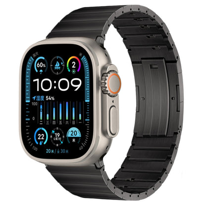 For Apple Watch Ultra 49mm PG65 Single Bead Bamboo Joint Spring Bars Titanium Metal Watch Band(Graphite Black) - Watch Bands by PMC Jewellery | Online Shopping South Africa | PMC Jewellery | Buy Now Pay Later Mobicred