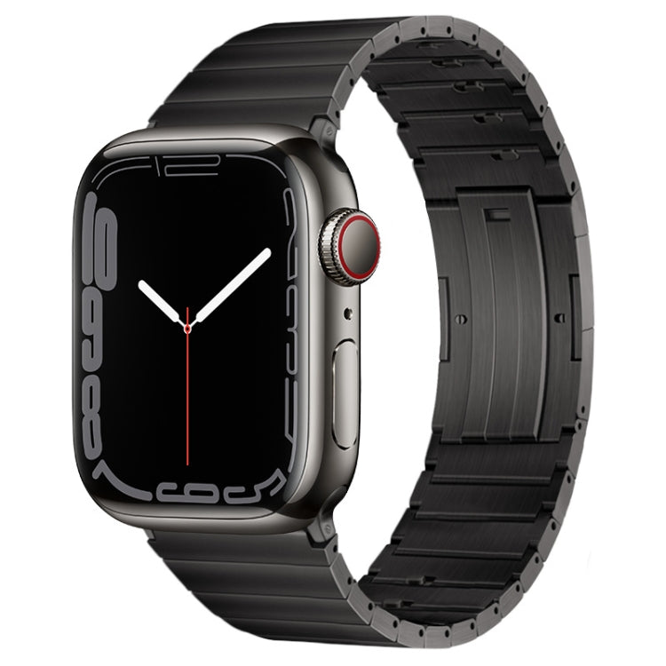 For Apple Watch Series 7 41mm PG65 Single Bead Bamboo Joint Spring Bars Titanium Metal Watch Band(Graphite Black) - free shipping - PMc TechLife - Order now!