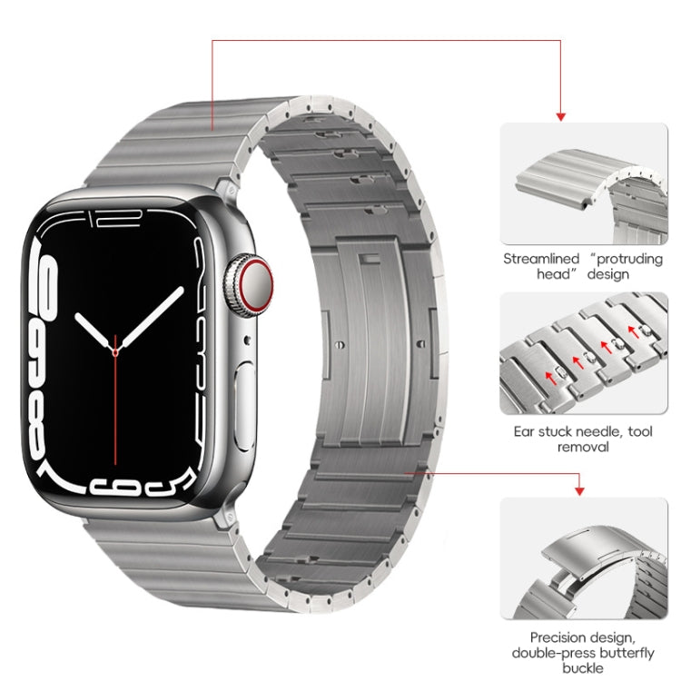 For Apple Watch 38mm PG65 Single Bead Bamboo Joint Spring Bars Titanium Metal Watch Band(Silver) - free shipping - PMc TechLife - Order now!