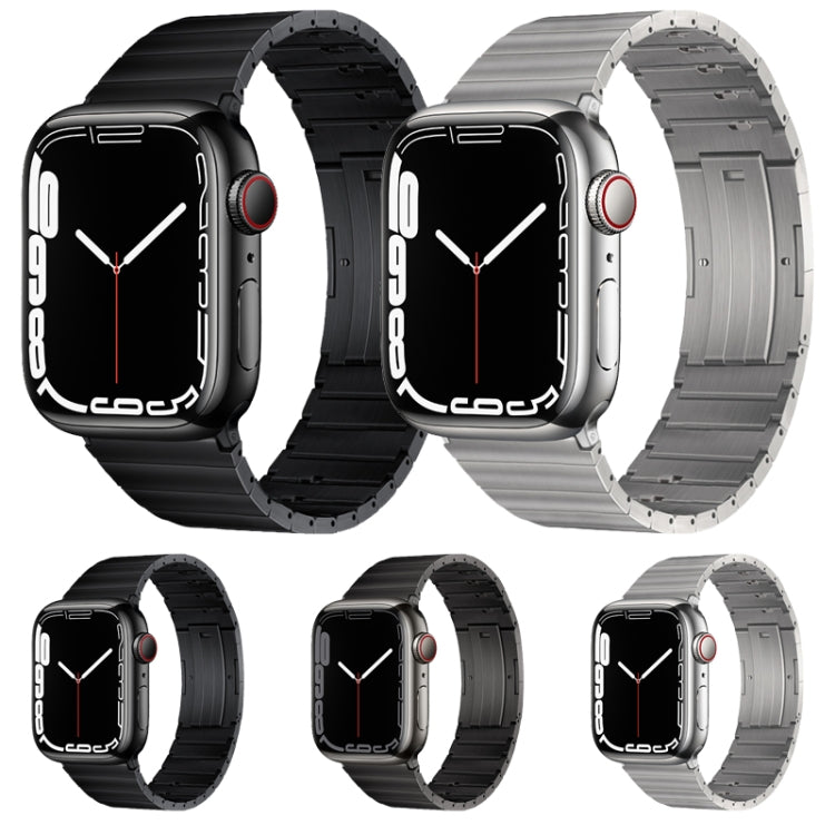 For Apple Watch 42mm PG65 Single Bead Bamboo Joint Spring Bars Titanium Metal Watch Band(Black) - free shipping - PMc TechLife - Order now!