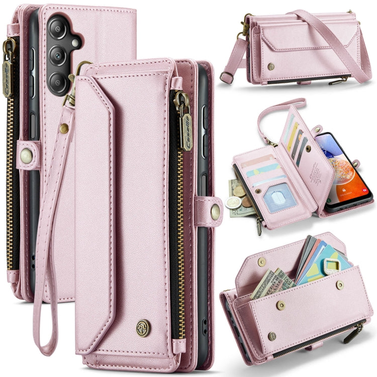 For Samsung Galaxy A14 5G / 4G CaseMe C36 Card Slots Zipper Wallet RFID Anti-theft Leather Phone Case(Pink) - Galaxy Phone Cases by CaseMe | Online Shopping South Africa | PMC Jewellery | Buy Now Pay Later Mobicred