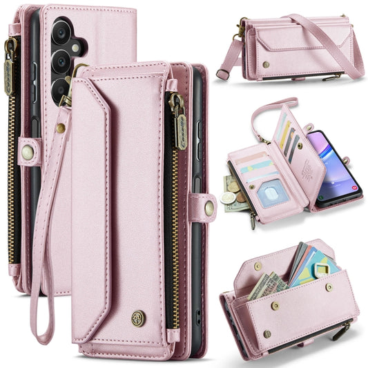 For Samsung Galaxy A15 CaseMe C36 Card Slots Zipper Wallet RFID Anti-theft Leather Phone Case(Pink) - Galaxy Phone Cases by CaseMe | Online Shopping South Africa | PMC Jewellery | Buy Now Pay Later Mobicred