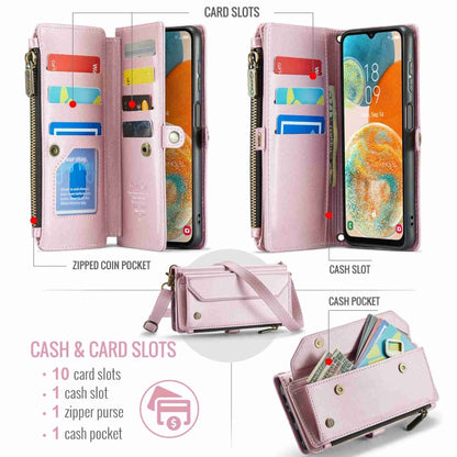 For Samsung Galaxy A23 CaseMe C36 Card Slots Zipper Wallet RFID Anti-theft Leather Phone Case(Pink) - Galaxy Phone Cases by CaseMe | Online Shopping South Africa | PMC Jewellery | Buy Now Pay Later Mobicred