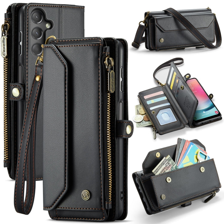 For Samsung Galaxy A24 CaseMe C36 Card Slots Zipper Wallet RFID Anti-theft Leather Phone Case(Black) - Galaxy Phone Cases by CaseMe | Online Shopping South Africa | PMC Jewellery | Buy Now Pay Later Mobicred