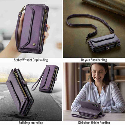 For Samsung Galaxy A24 CaseMe C36 Card Slots Zipper Wallet RFID Anti-theft Leather Phone Case(Purple) - Galaxy Phone Cases by CaseMe | Online Shopping South Africa | PMC Jewellery | Buy Now Pay Later Mobicred