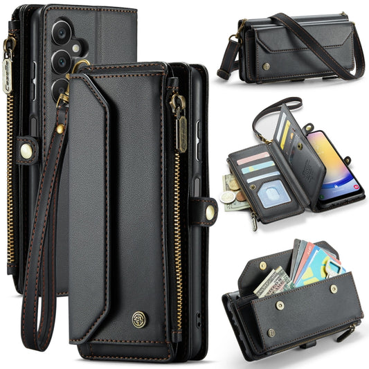 For Samsung Galaxy A25 CaseMe C36 Card Slots Zipper Wallet RFID Anti-theft Leather Phone Case(Black) - Galaxy Phone Cases by CaseMe | Online Shopping South Africa | PMC Jewellery | Buy Now Pay Later Mobicred