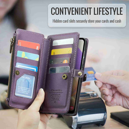 For Samsung Galaxy A32 5G CaseMe C36 Card Slots Zipper Wallet RFID Anti-theft Leather Phone Case(Purple) - Galaxy Phone Cases by CaseMe | Online Shopping South Africa | PMC Jewellery | Buy Now Pay Later Mobicred