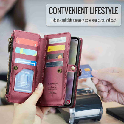 For Samsung Galaxy A35 5G CaseMe C36 Card Slots Zipper Wallet RFID Anti-theft Leather Phone Case(Wine Red) - Galaxy Phone Cases by CaseMe | Online Shopping South Africa | PMC Jewellery | Buy Now Pay Later Mobicred