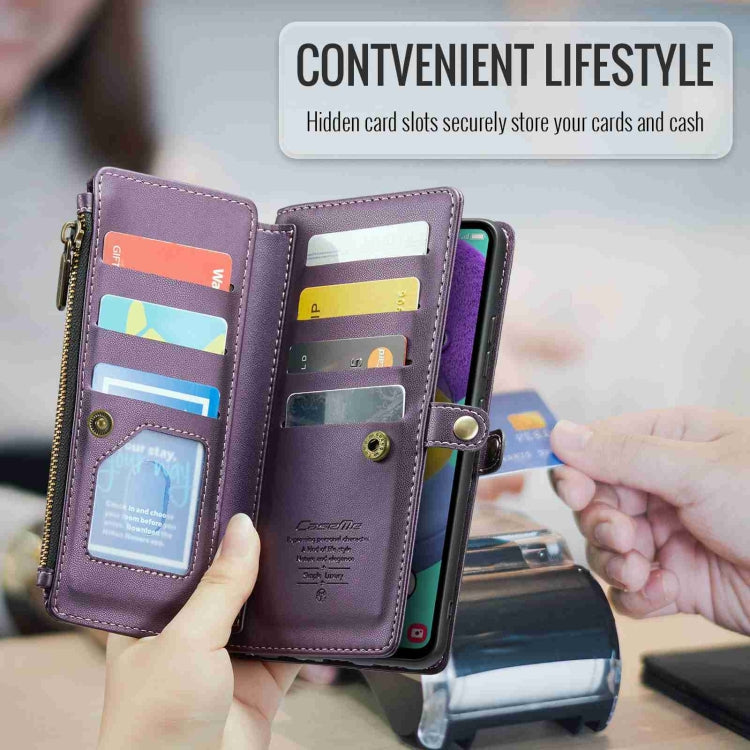 For Samsung Galaxy A51 4G CaseMe C36 Card Slots Zipper Wallet RFID Anti-theft Leather Phone Case(Purple) - Galaxy Phone Cases by CaseMe | Online Shopping South Africa | PMC Jewellery | Buy Now Pay Later Mobicred