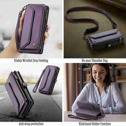 For Samsung Galaxy A51 4G CaseMe C36 Card Slots Zipper Wallet RFID Anti-theft Leather Phone Case(Purple) - Galaxy Phone Cases by CaseMe | Online Shopping South Africa | PMC Jewellery | Buy Now Pay Later Mobicred